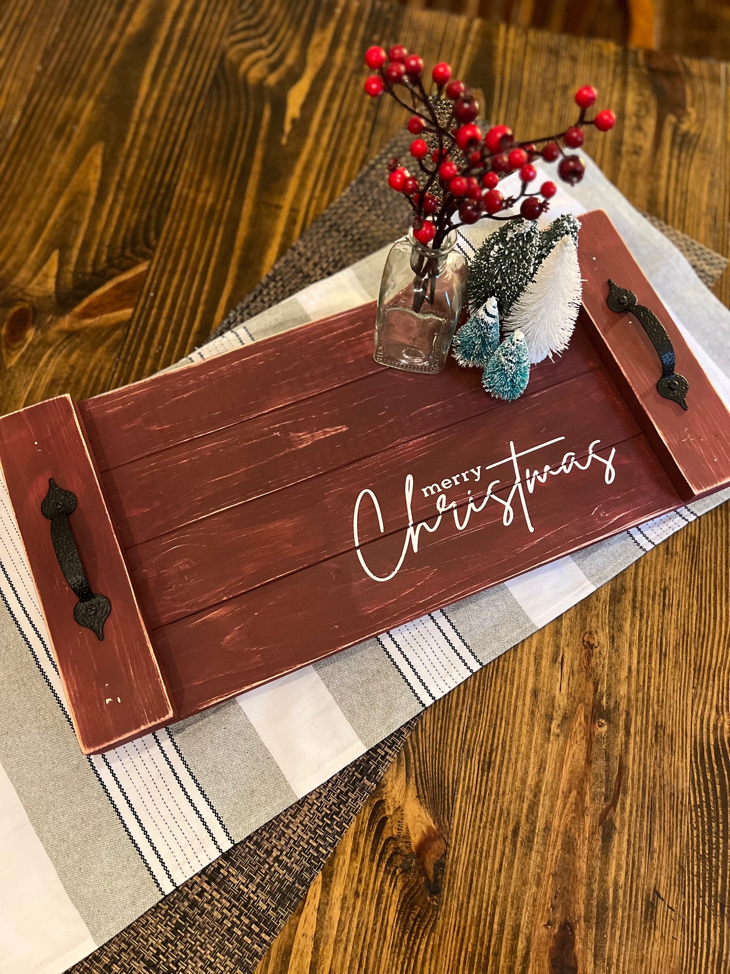 Christmas Wood Tray Decor