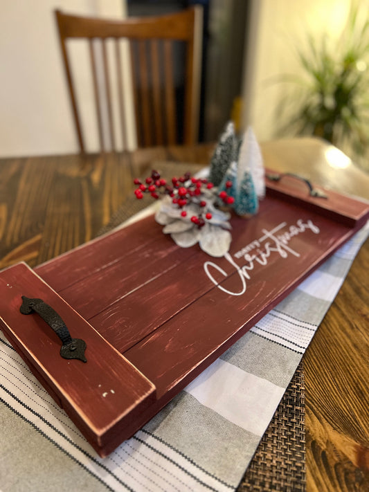 Christmas Wood Tray Decor