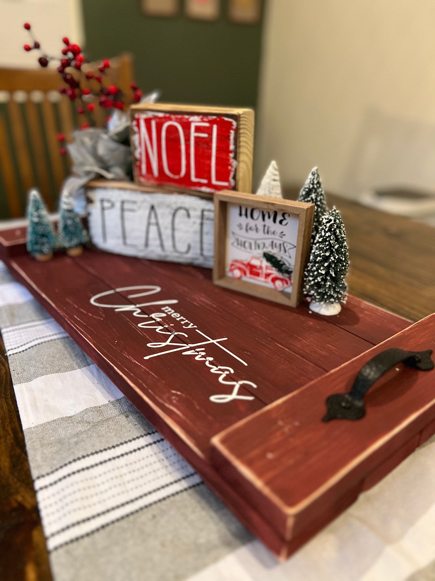 Christmas Wood Tray Decor