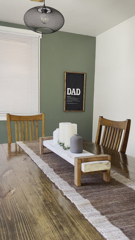 Centerpiece wood decor with legs