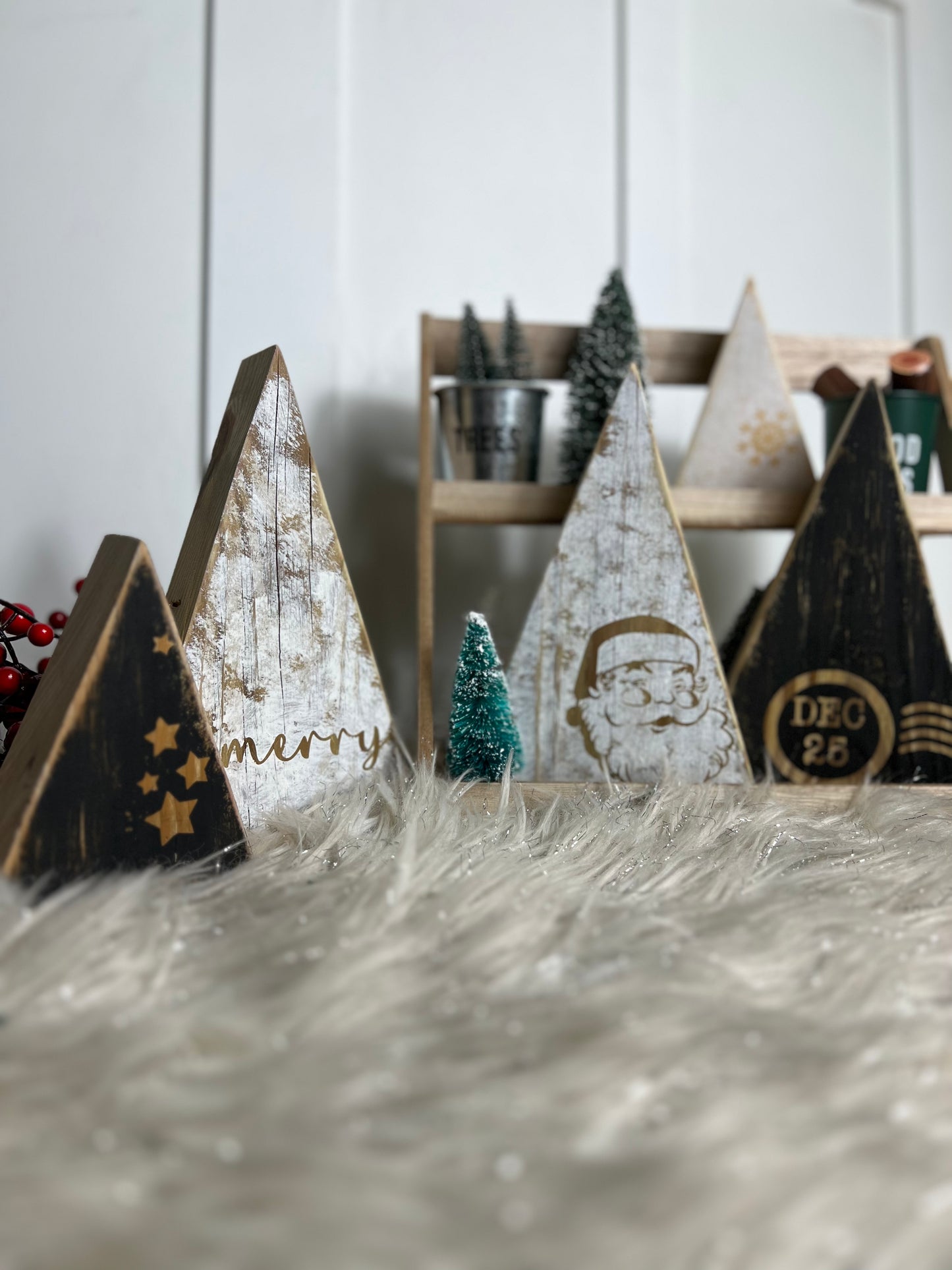 Christmas Wooden Rustic Trees
