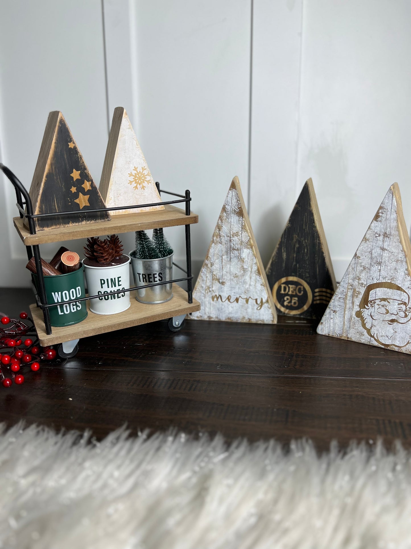 Christmas Wooden Rustic Trees
