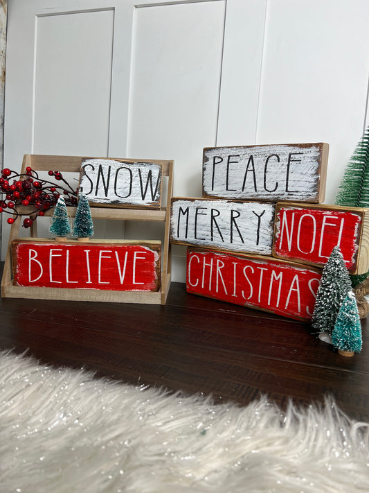 Christmas Wood Blocks Decor