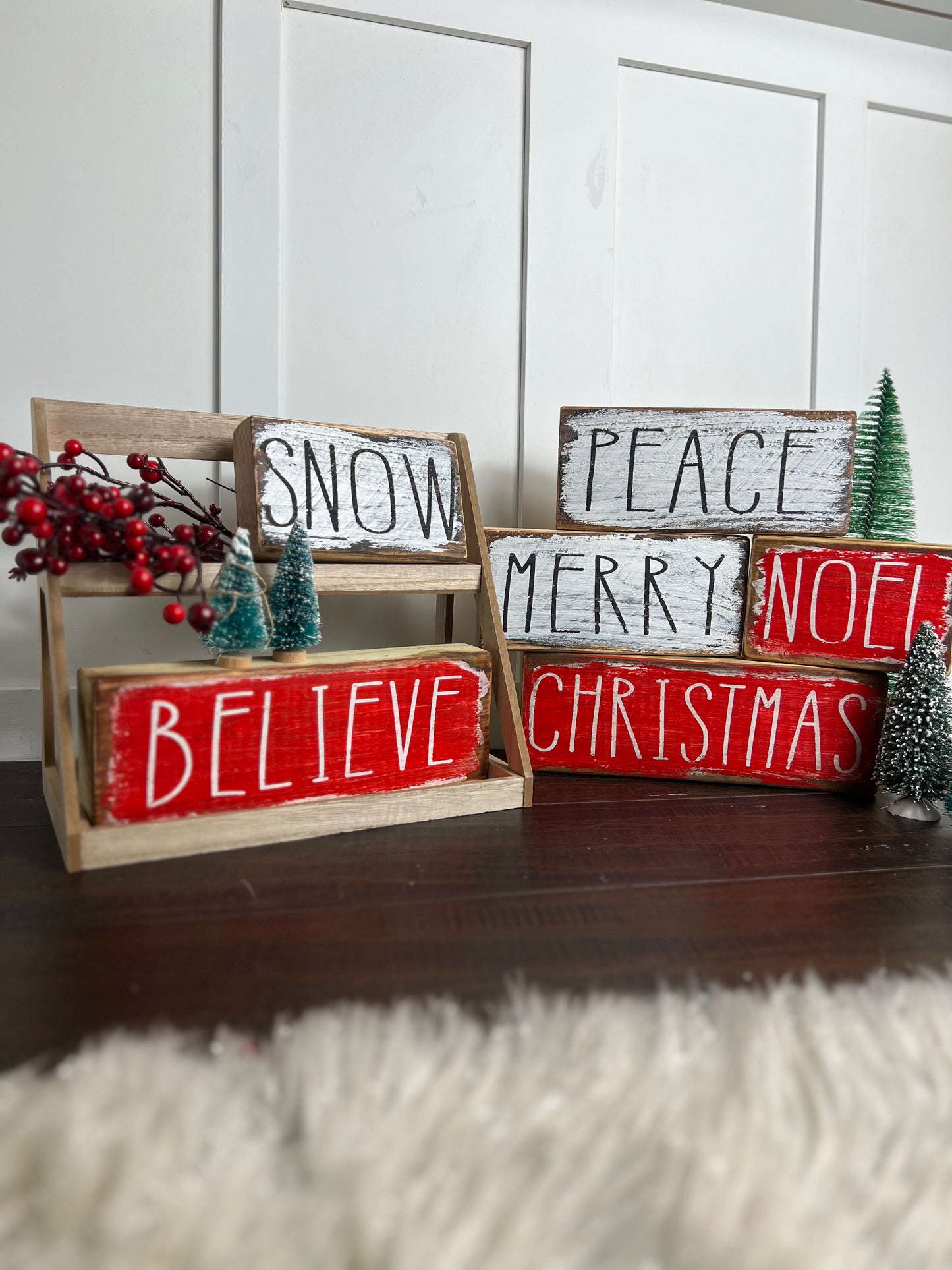 Christmas Wood Blocks Decor