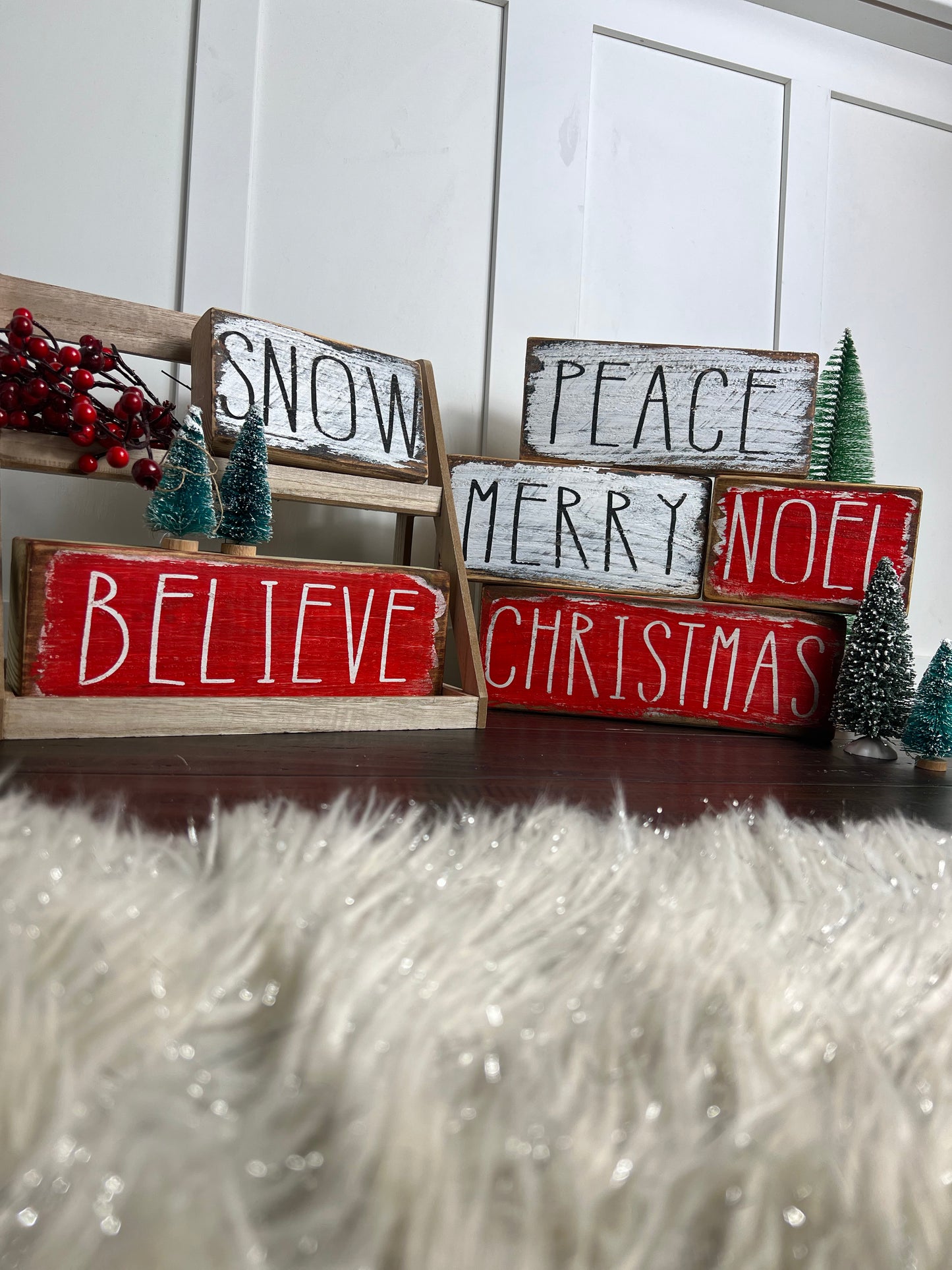 Christmas Wood Blocks Decor
