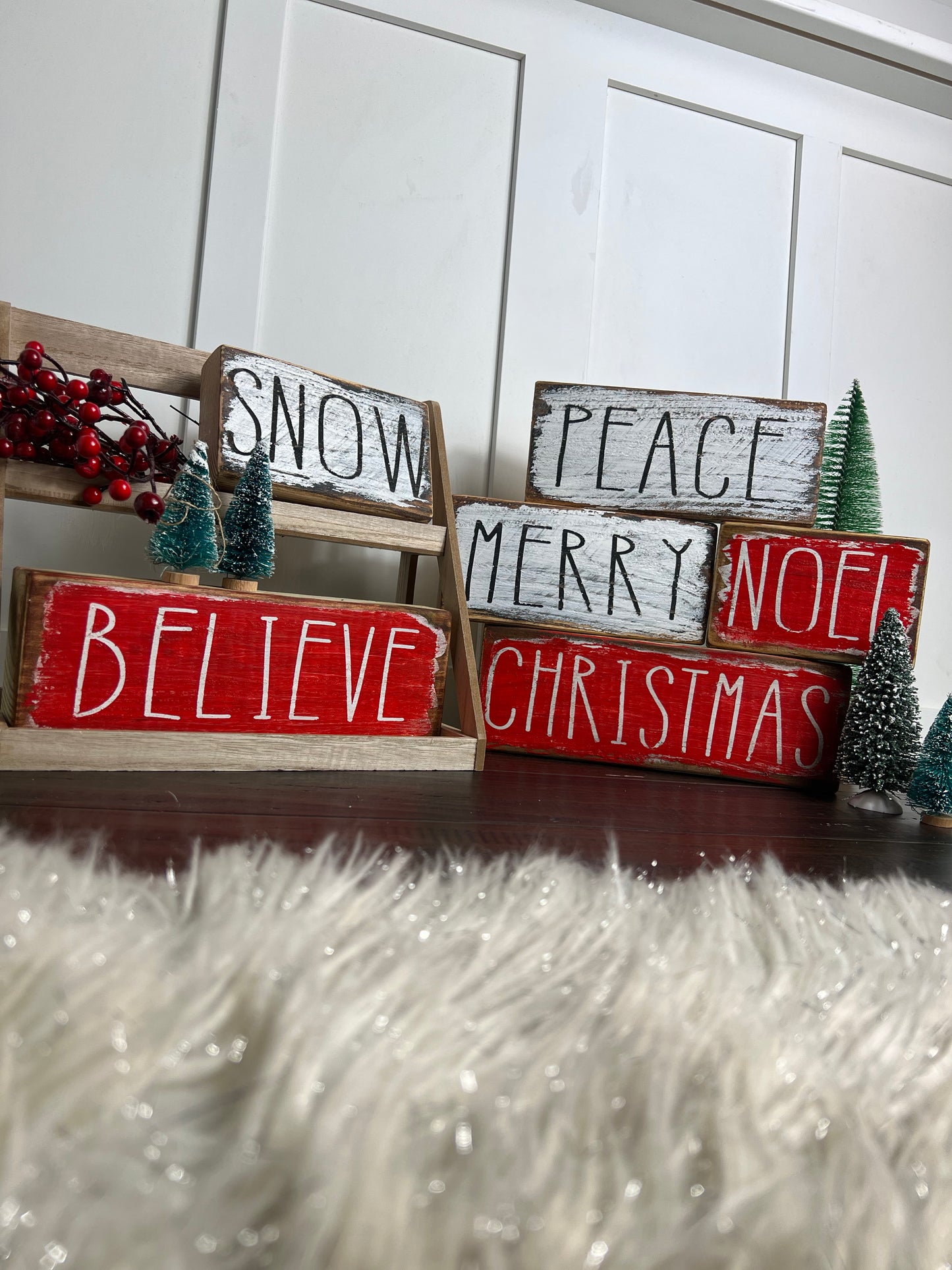 Christmas Wood Blocks Decor