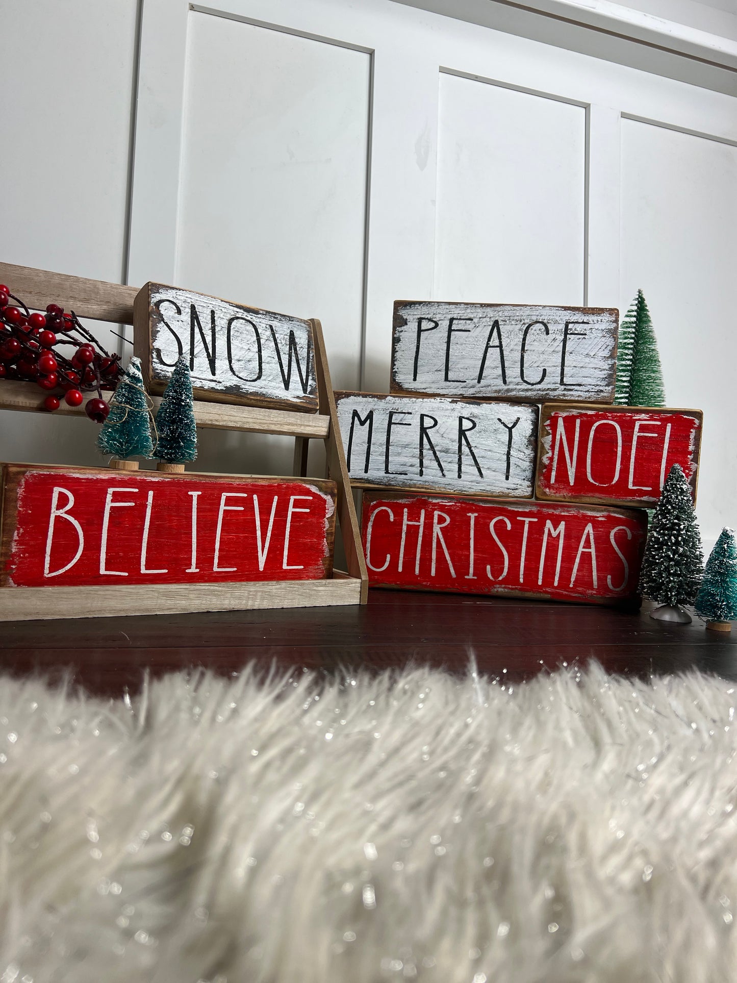 Christmas Wood Blocks Decor