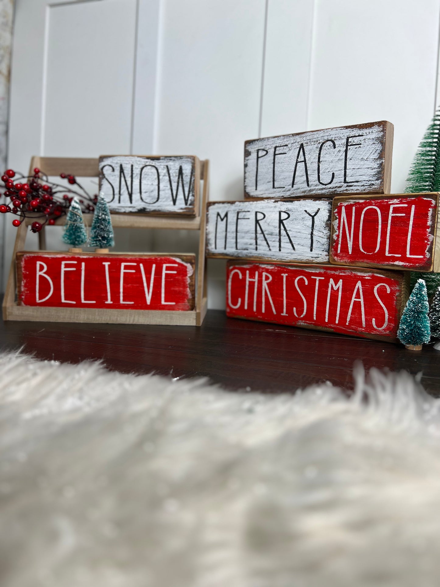 Christmas Wood Blocks Decor