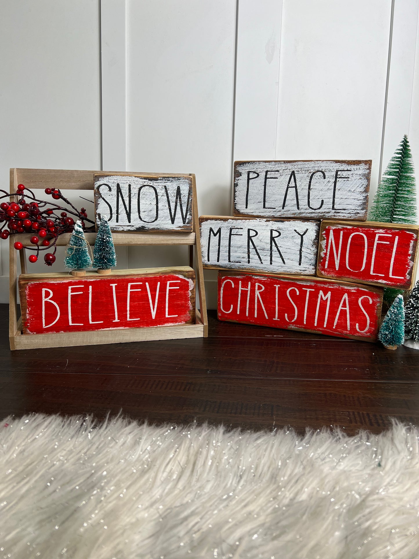 Christmas Wood Blocks Decor