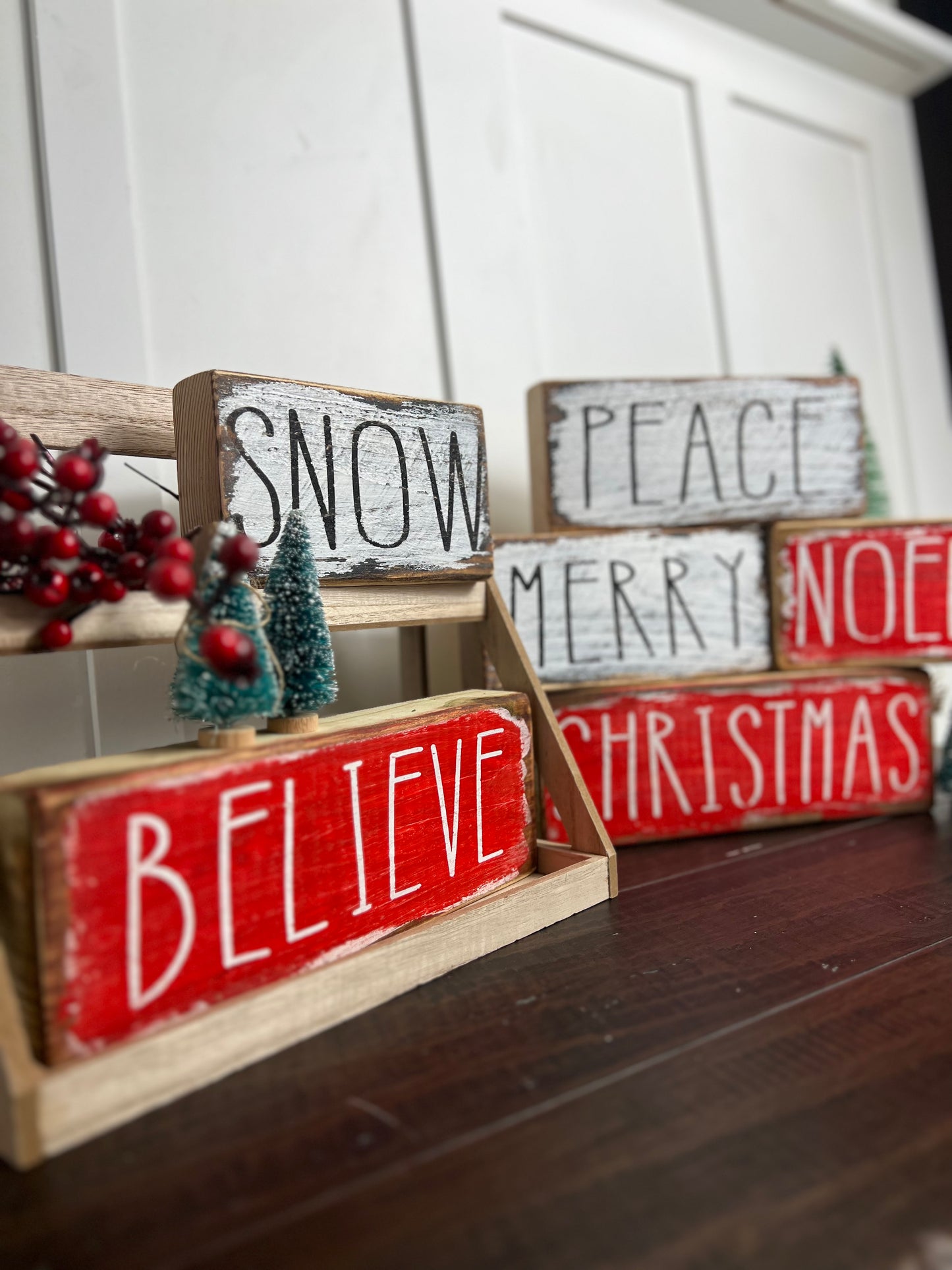 Christmas Wood Blocks Decor