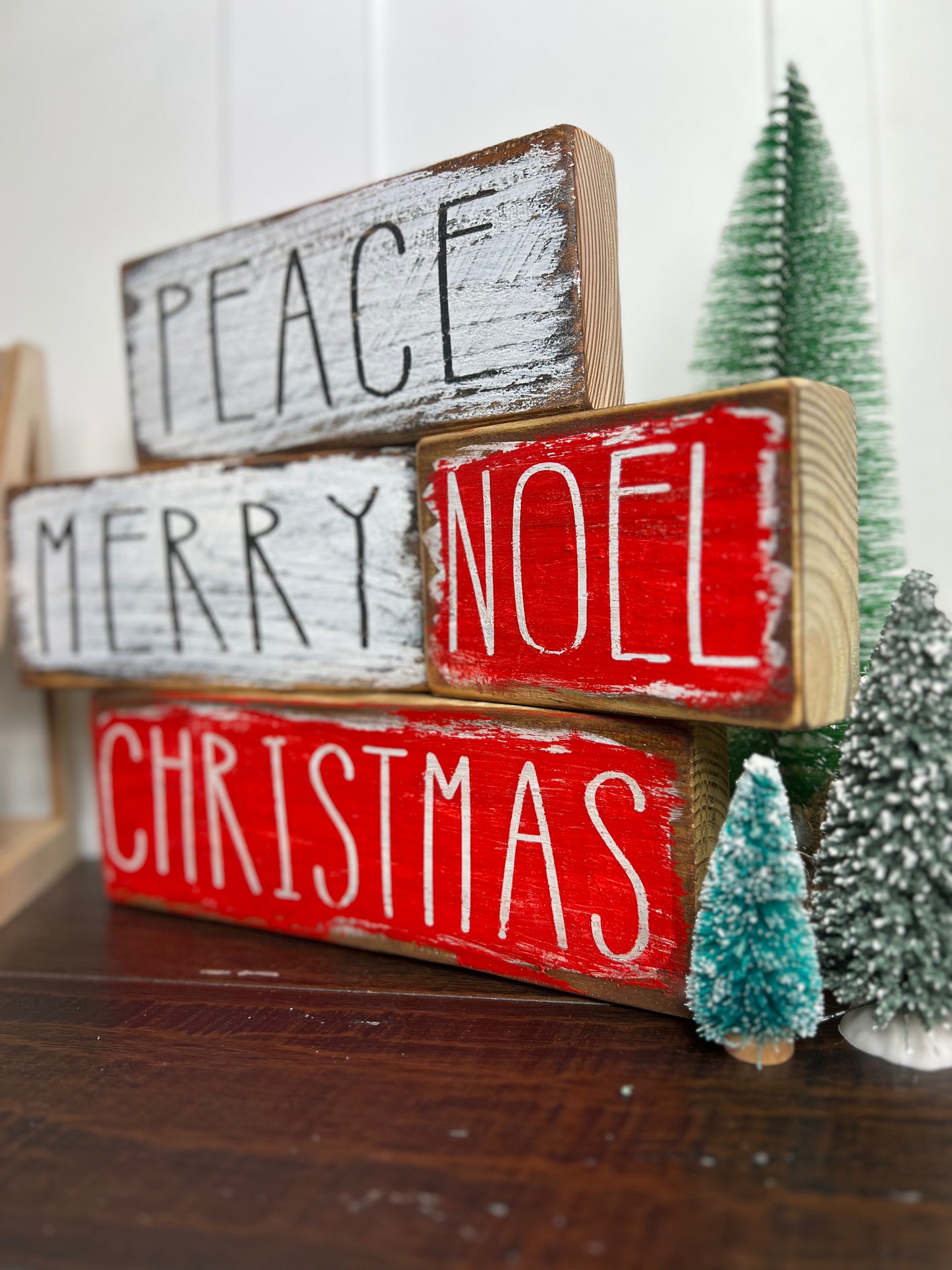 Christmas Wood Blocks Decor