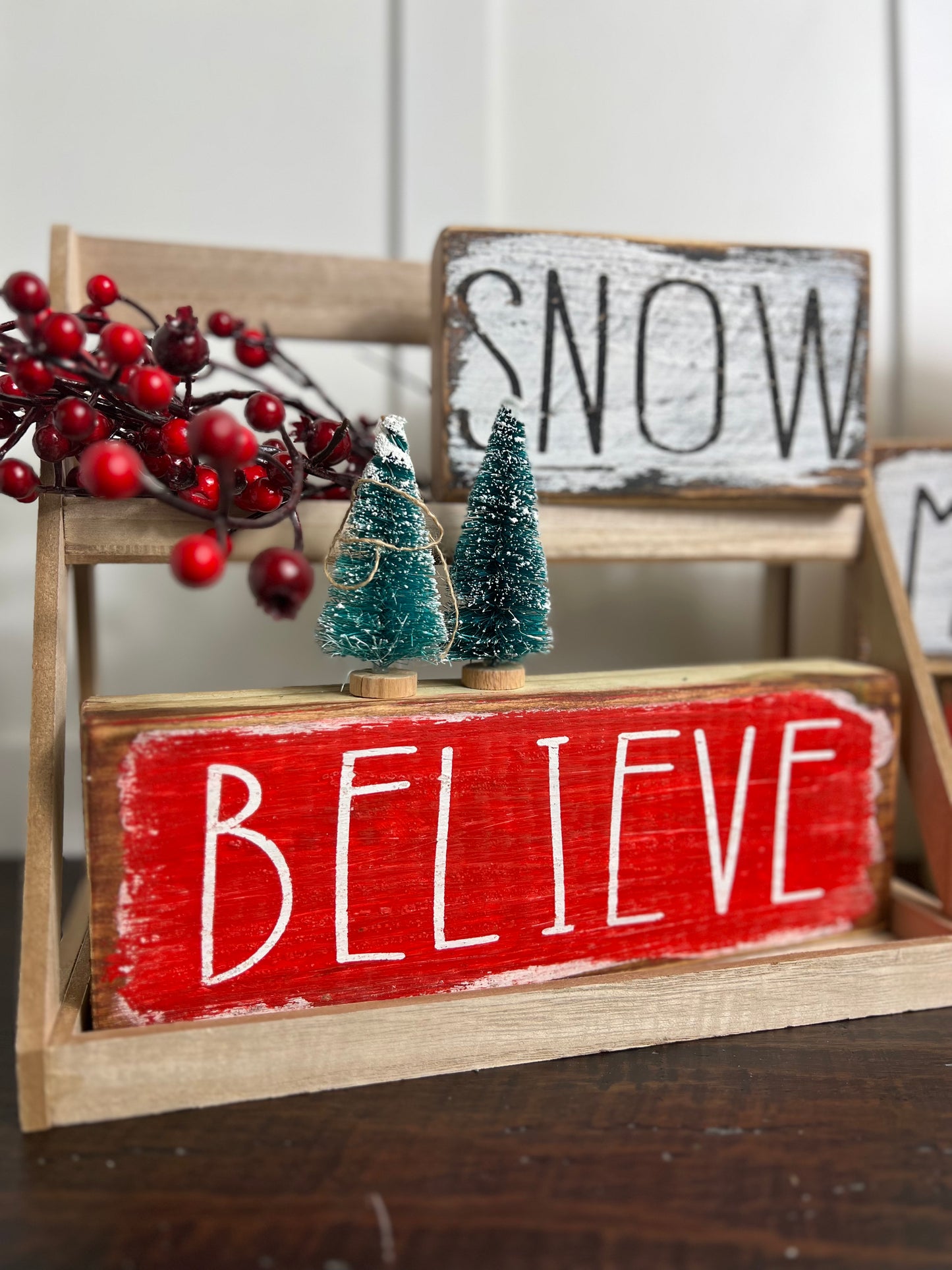 Christmas Wood Blocks Decor