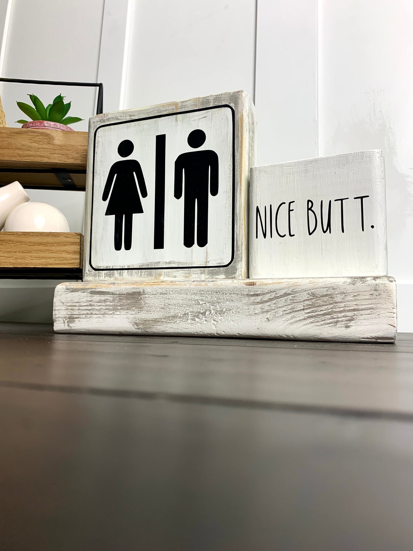 Rustic Bathroom Wood Sign n