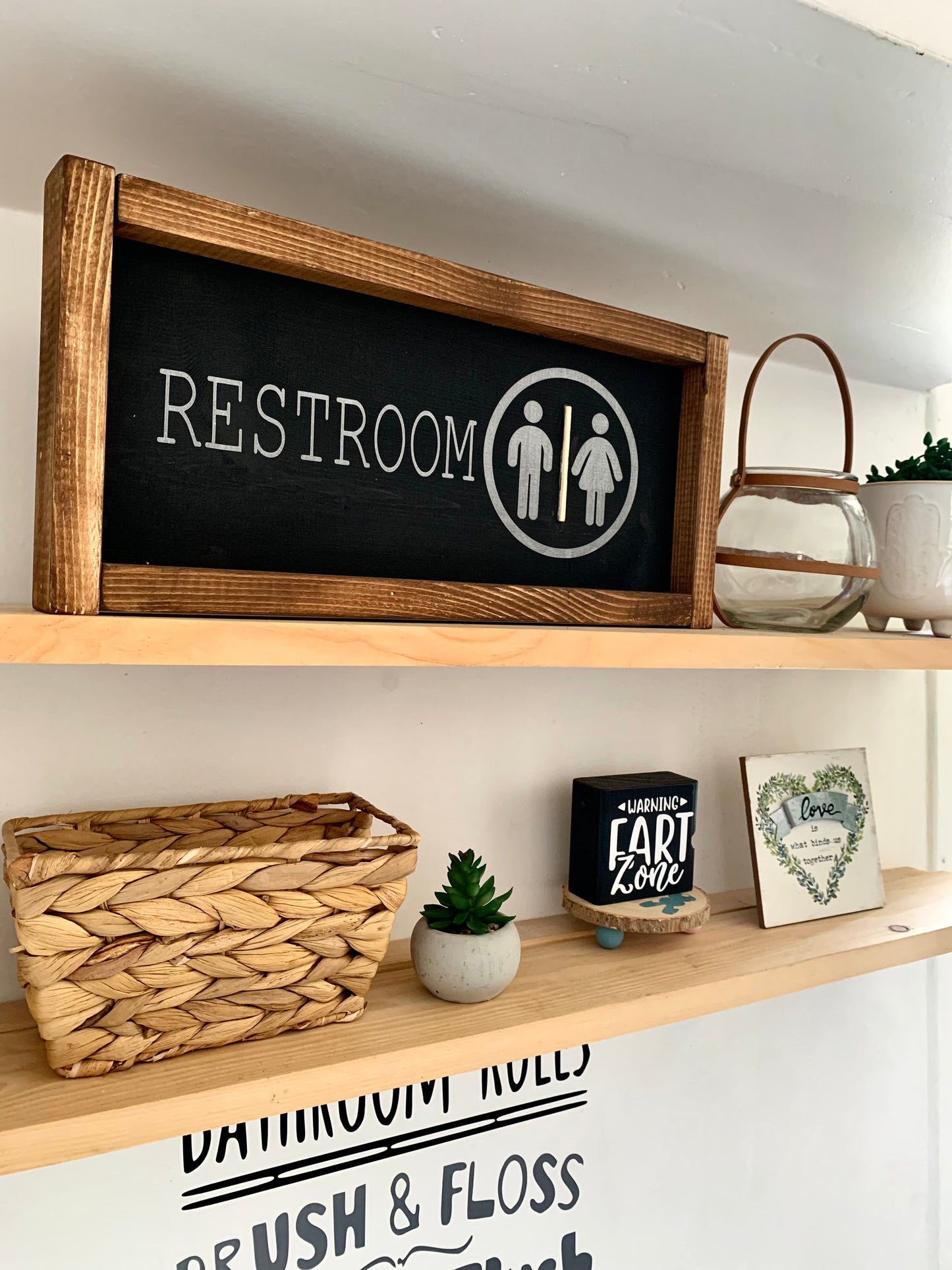 Farmhouse Restroom Sign Decor
