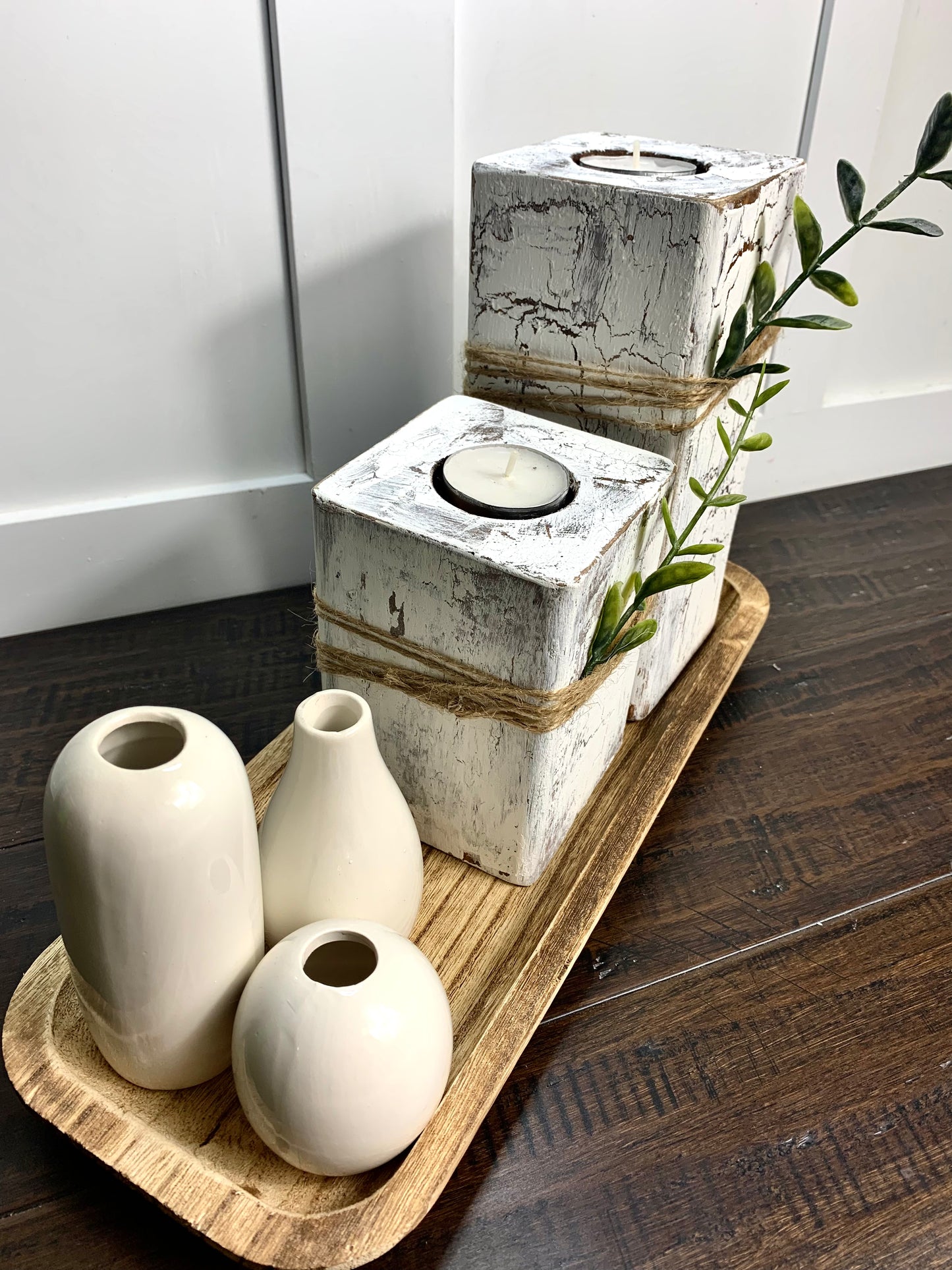Farmhouse Candles Wood Holders