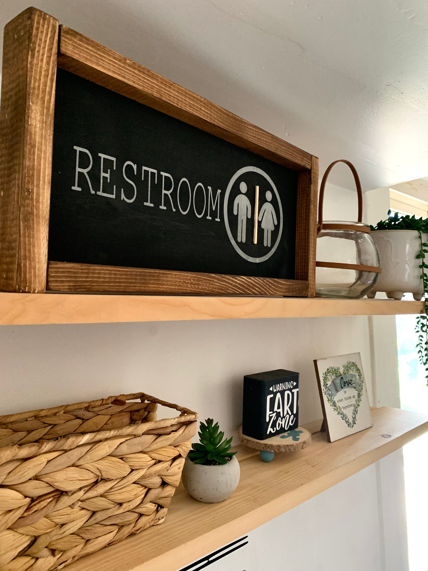 Farmhouse Restroom Sign Decor