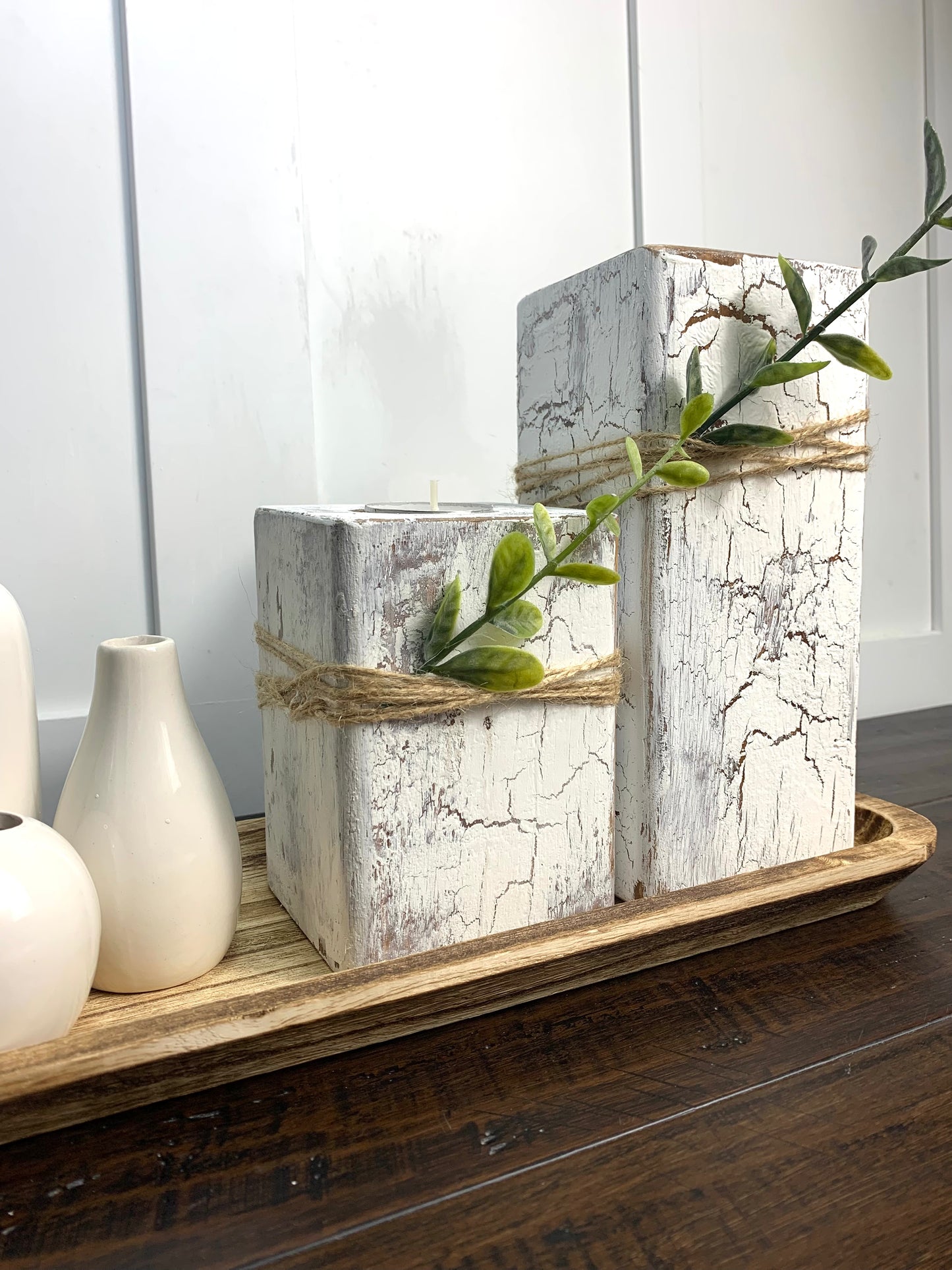 Farmhouse Candles Wood Holders