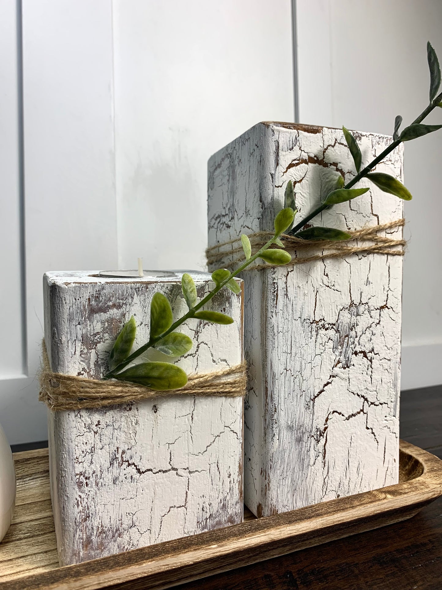 Farmhouse Candles Wood Holders