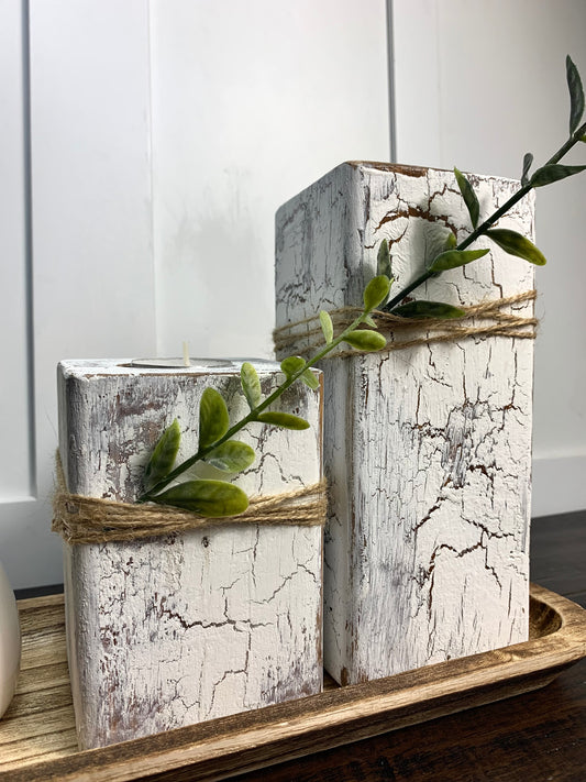 Farmhouse Candles Wood Holders