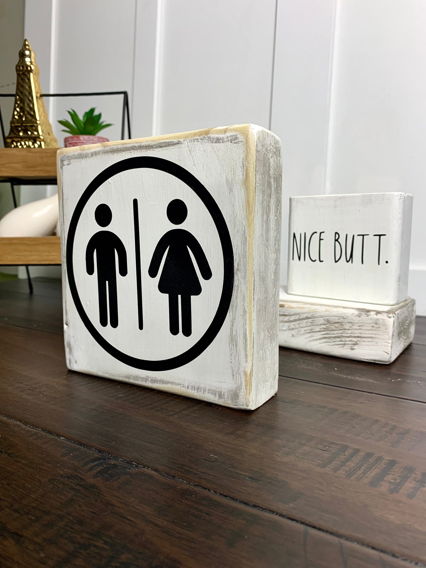 Rustic Bathroom Wood Sign n