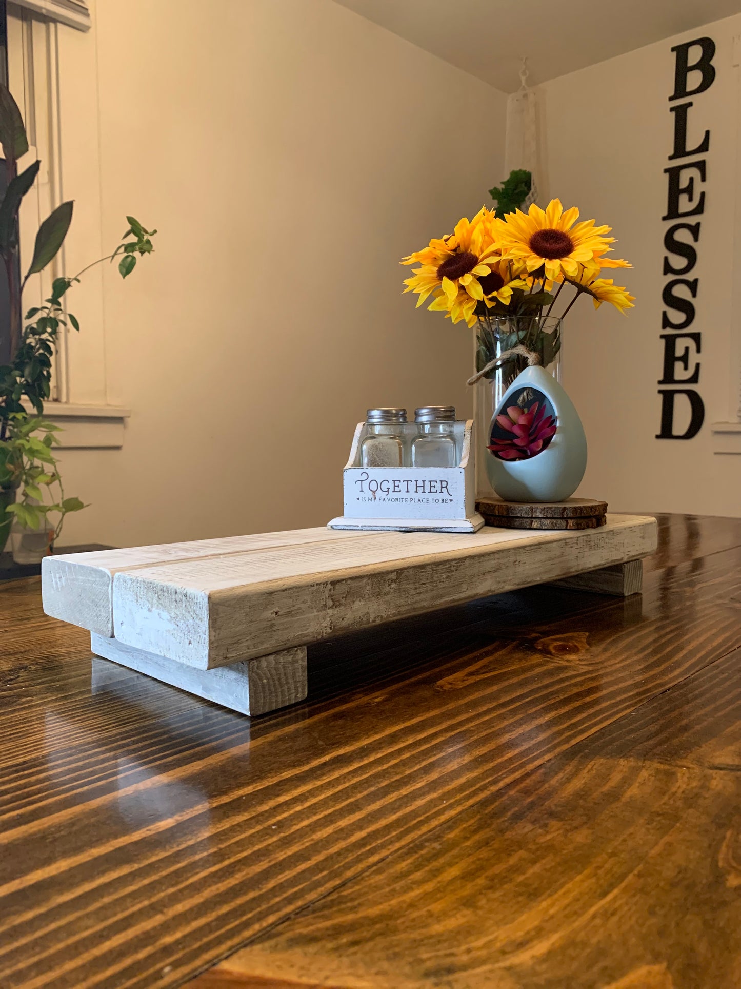 Farmhouse wood Riser Centerpiece