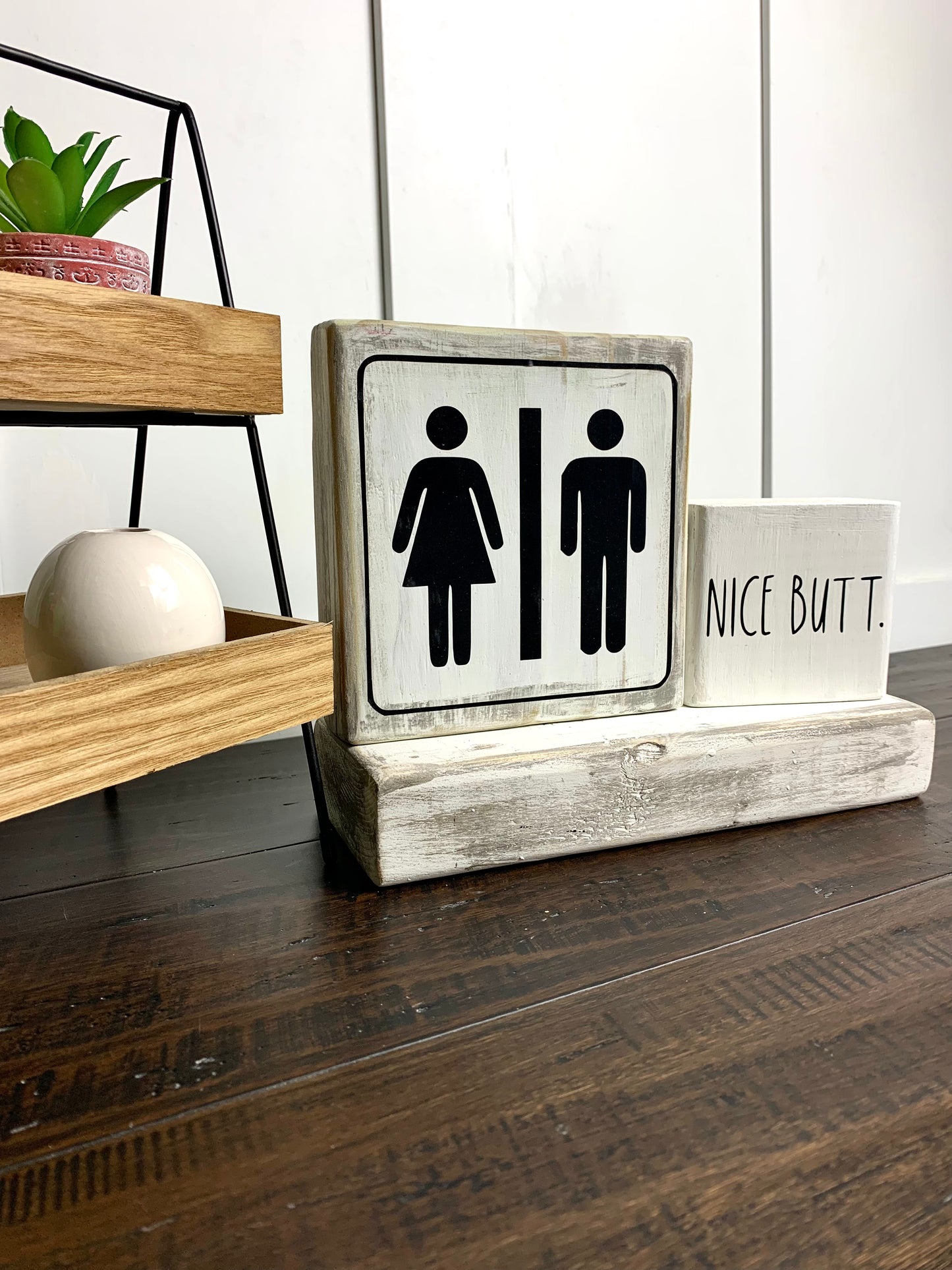 Rustic Bathroom Wood Sign n
