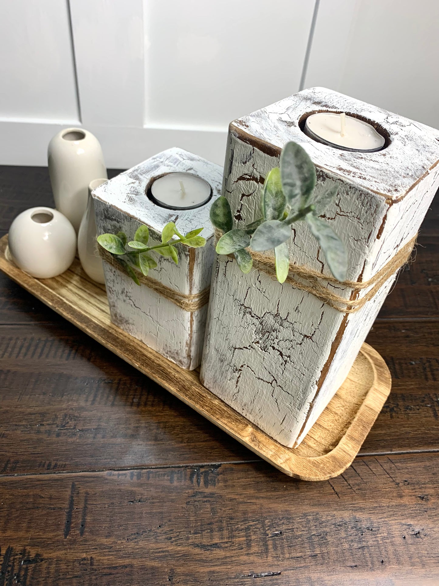 Farmhouse Candles Wood Holders